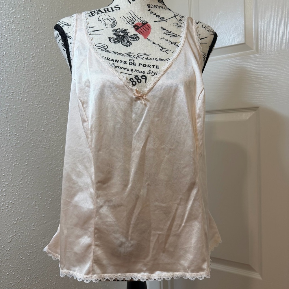 Antique Sears Nylon Pastel Pink Cami Size Large